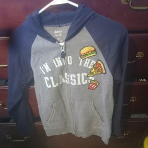 Boys zipper front hooded sweatshirt